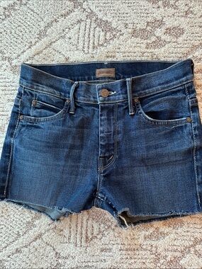 Mother The Muse Ankle Bushwhacked Denim Shorts 25 EUC